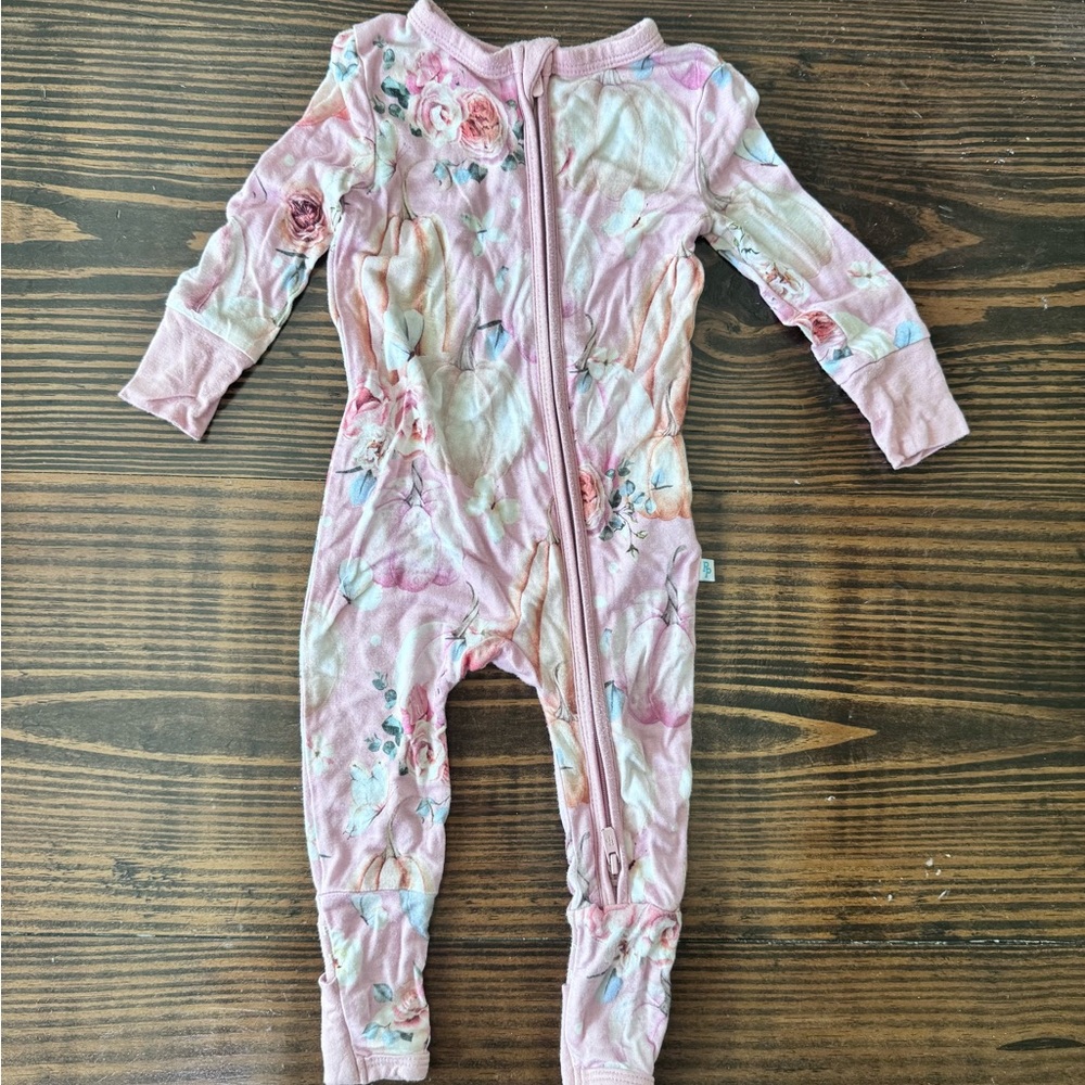 Posh Peanut Talena Pumpkin Convertible Footie 3-6mo